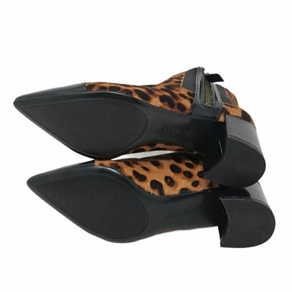 Nine West Womens Wasabi 5 Ankle Booties Brown Leopard Print Block Heel 6.5 M New - Picture 5 of 9
